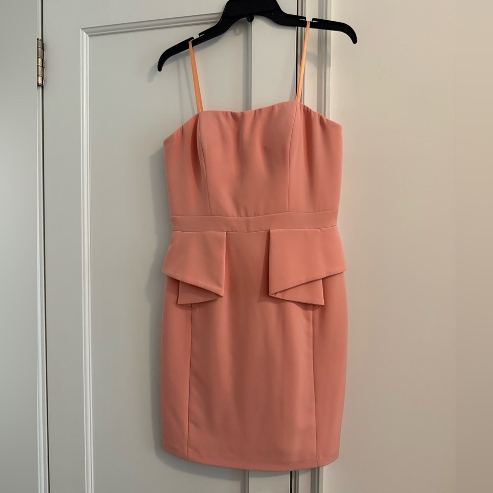 Peach Strapless Cocktail Dress